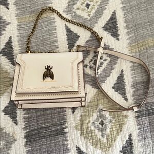 Versace Cream Crossbody Bag with Gold Accents